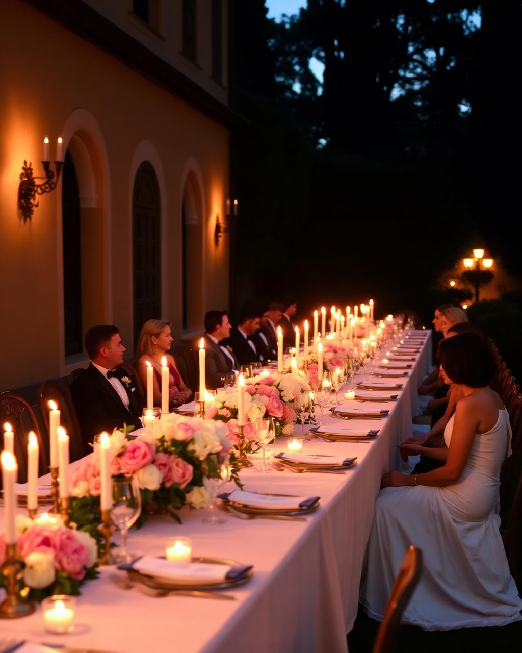 Candlelit dinner on the villa terrace