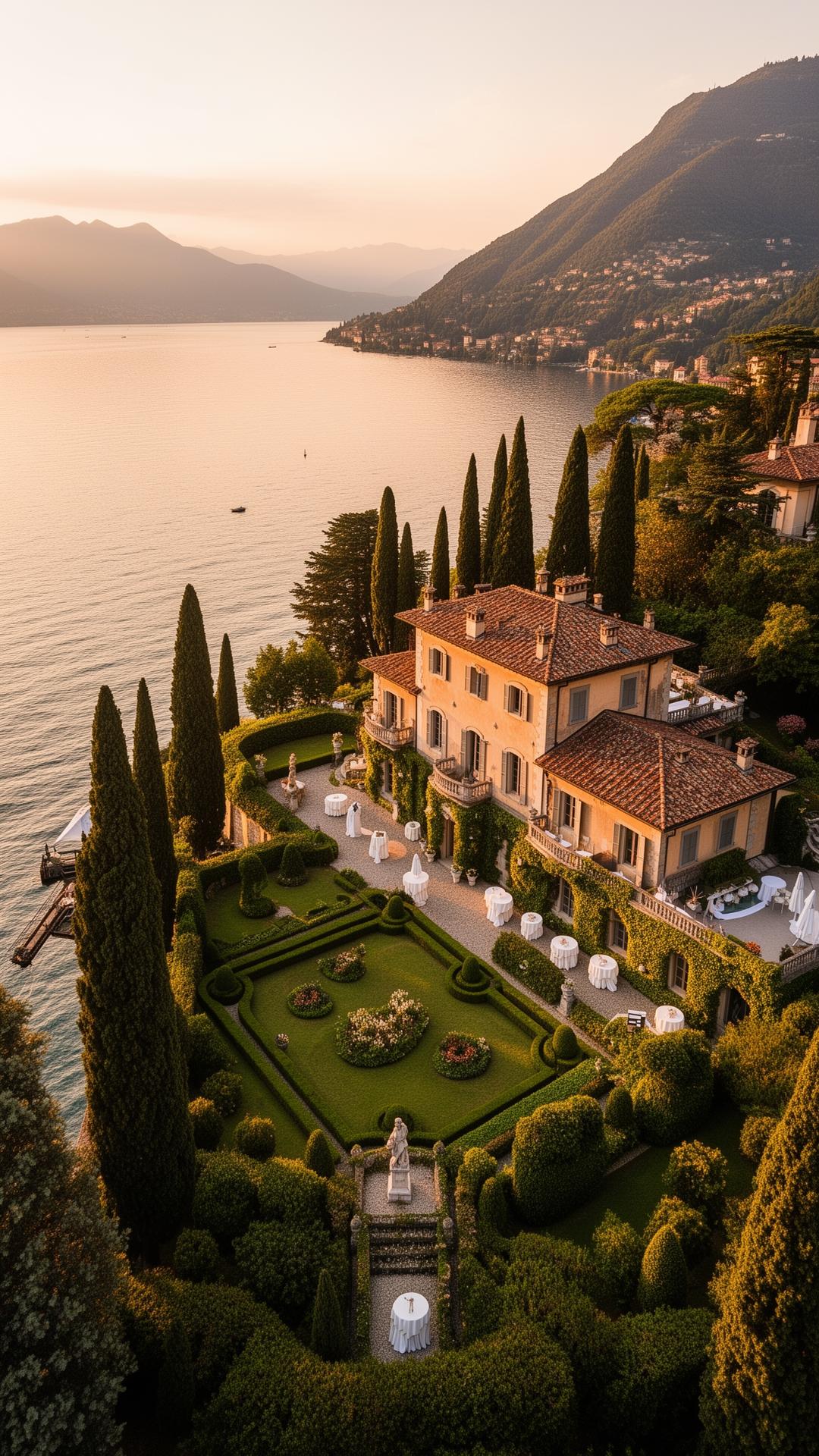 Villa Pizzo at golden hour