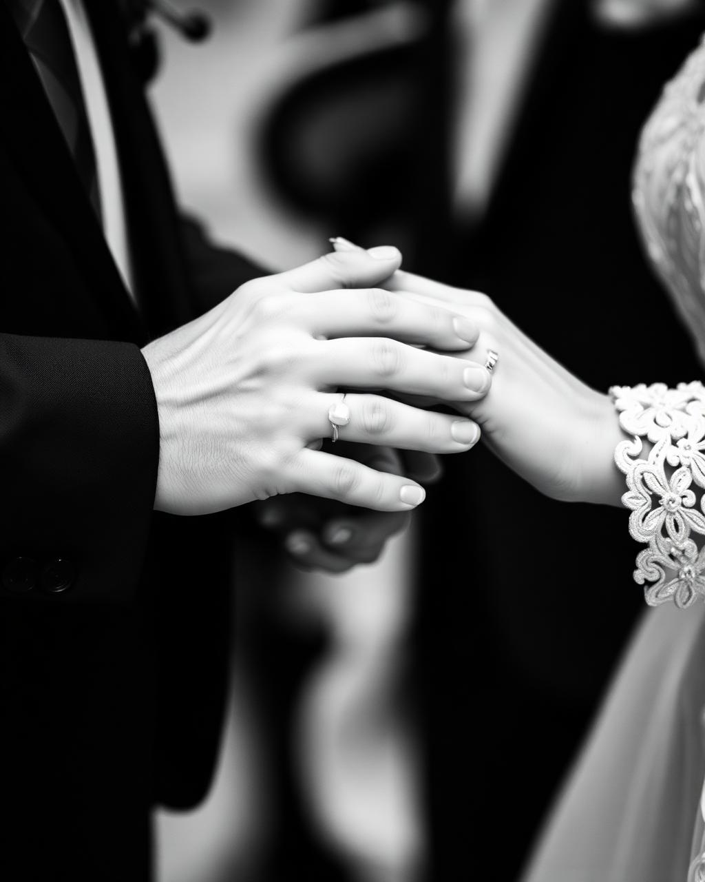 Hands and rings, ceremony detail